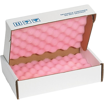Pack of 9 BOX USA BFSA16164 Anti-Static Foam Shippers Pink/White 16 x 16 x 4 